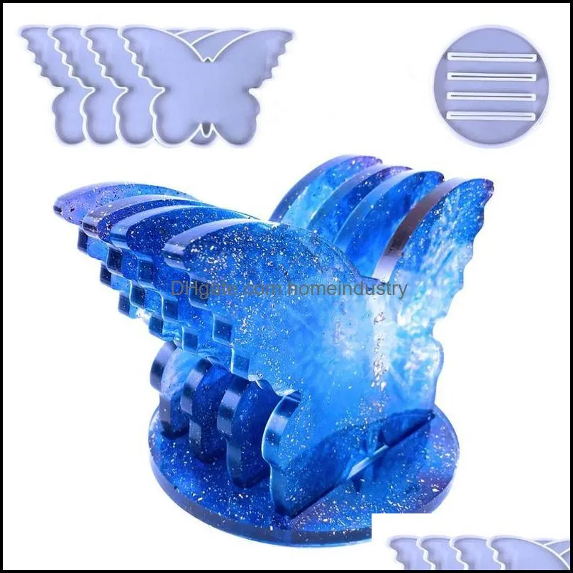 craft tools butterfly storage rack base epoxy resin mold cup mat pad silicone mould diy crafts decorations casting toolcraft