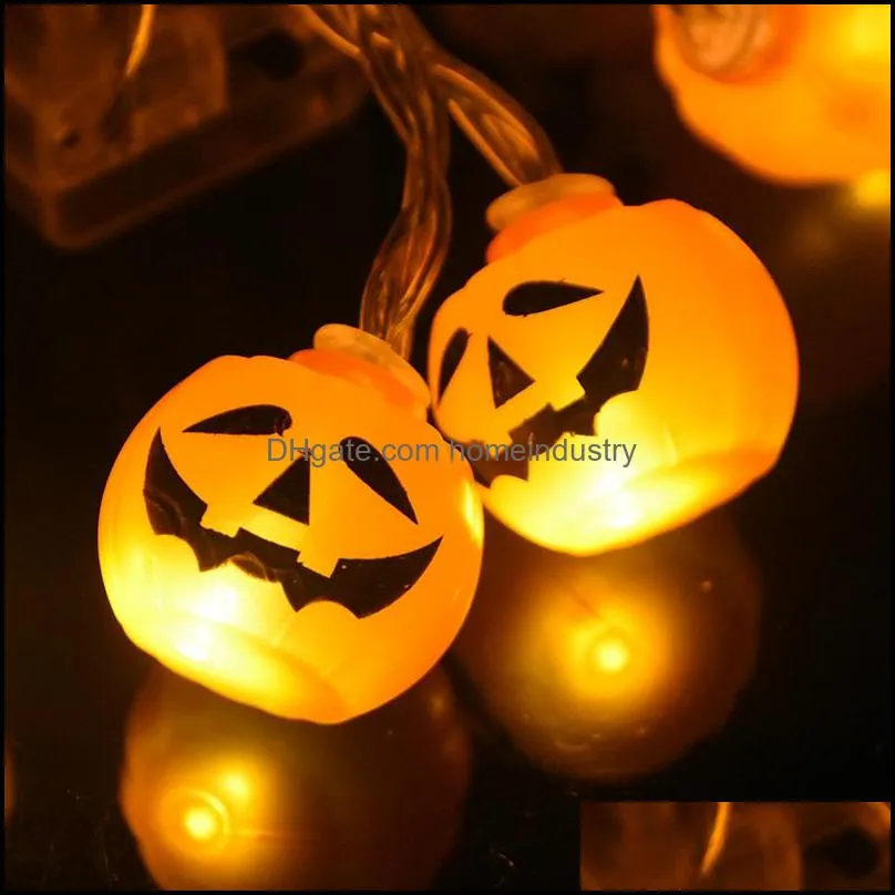 10led halloween decoration pumpkin spider bat skull string lights lamp diy hanging horror halloween for home party supplies