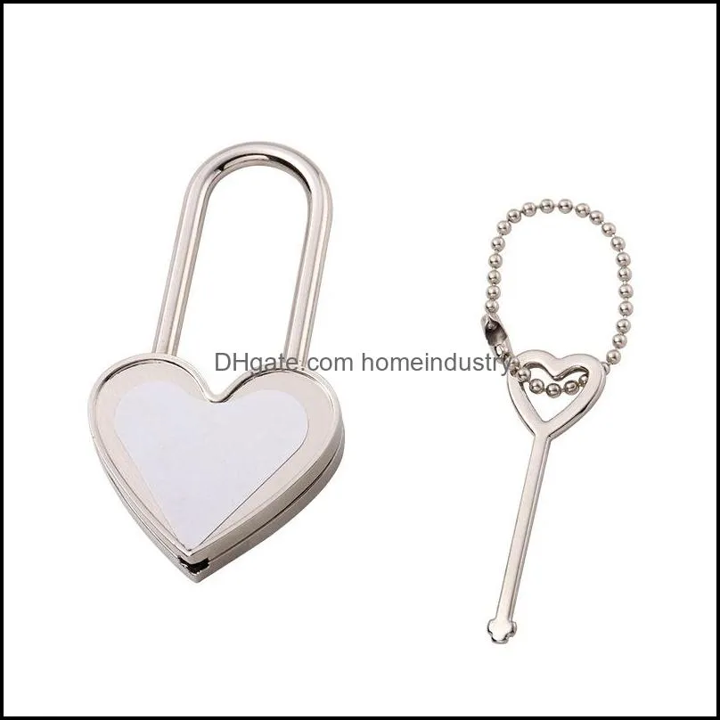 sublimation blank lock party diy wishing padlock valentine`s day locks women heart-shaped gifts heat transfer padlocks