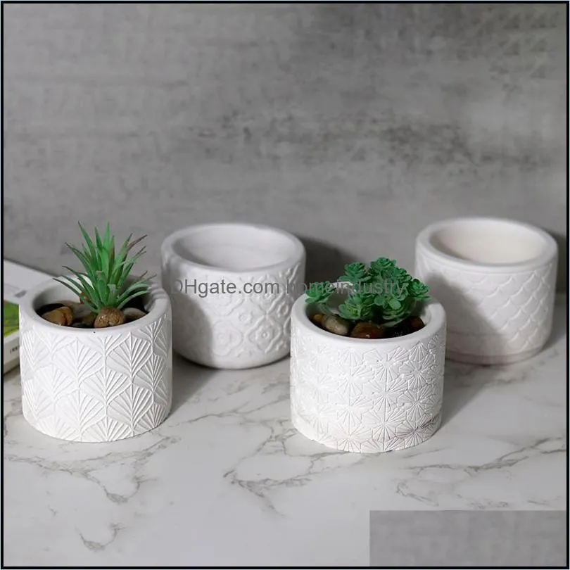 craft tools cylinder flower pot cement mold gardening planter concrete silicone for handmade candle jar storage box plaster resin