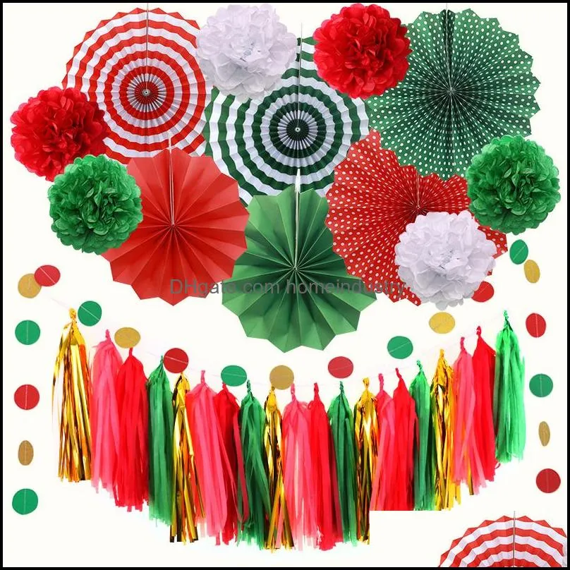 party decoration 20pcs halloween hanging paper fans flower garlands string pennant for wedding birthday fiesta mexican 220901