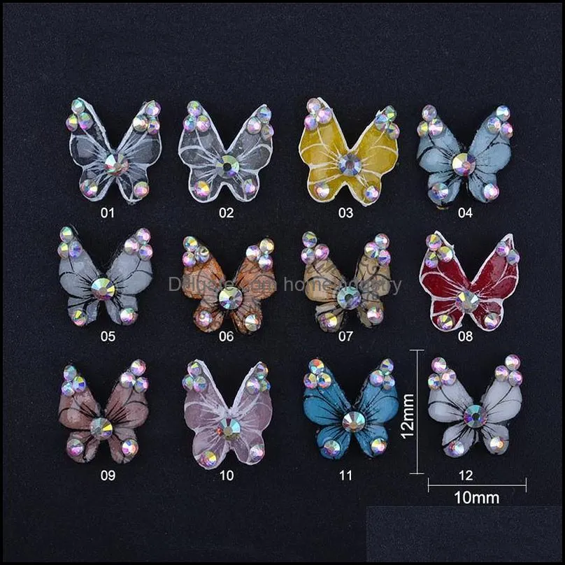 Nail Art Decorations 5pcs Hand Make Acrylic Carved Flower Gradient Part Floret Butterfly Manual Charm Handmade Tip Adorn Trinket