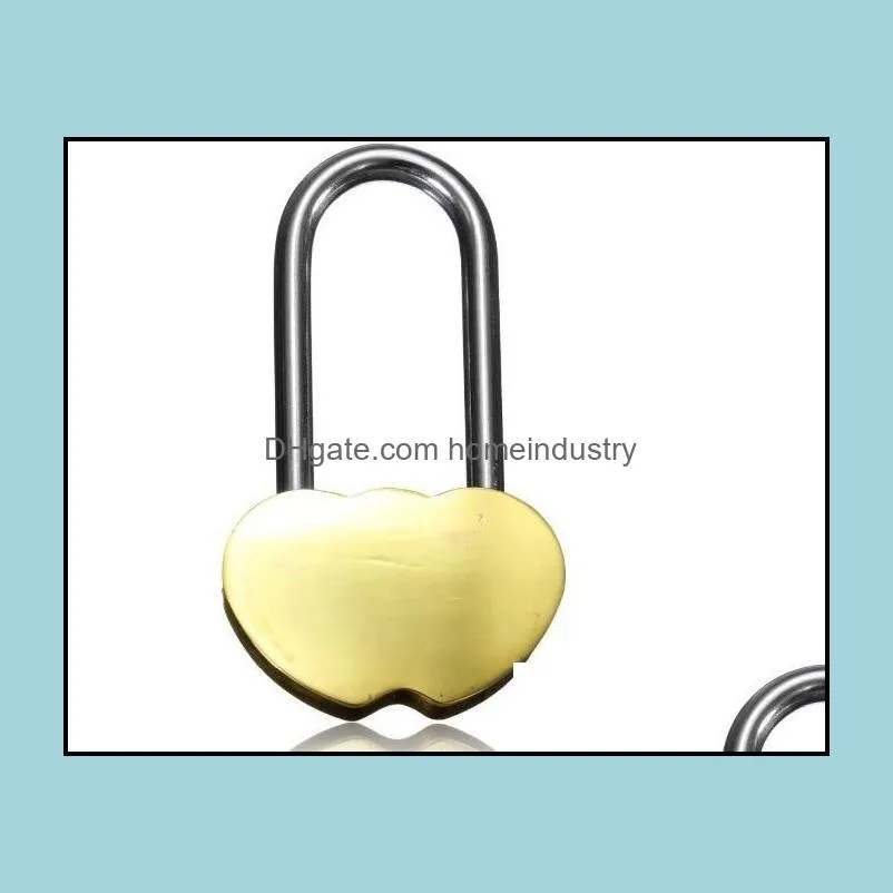 new padlock love lock engraved double heart valentines anniversary day gifts 100pcs/lot