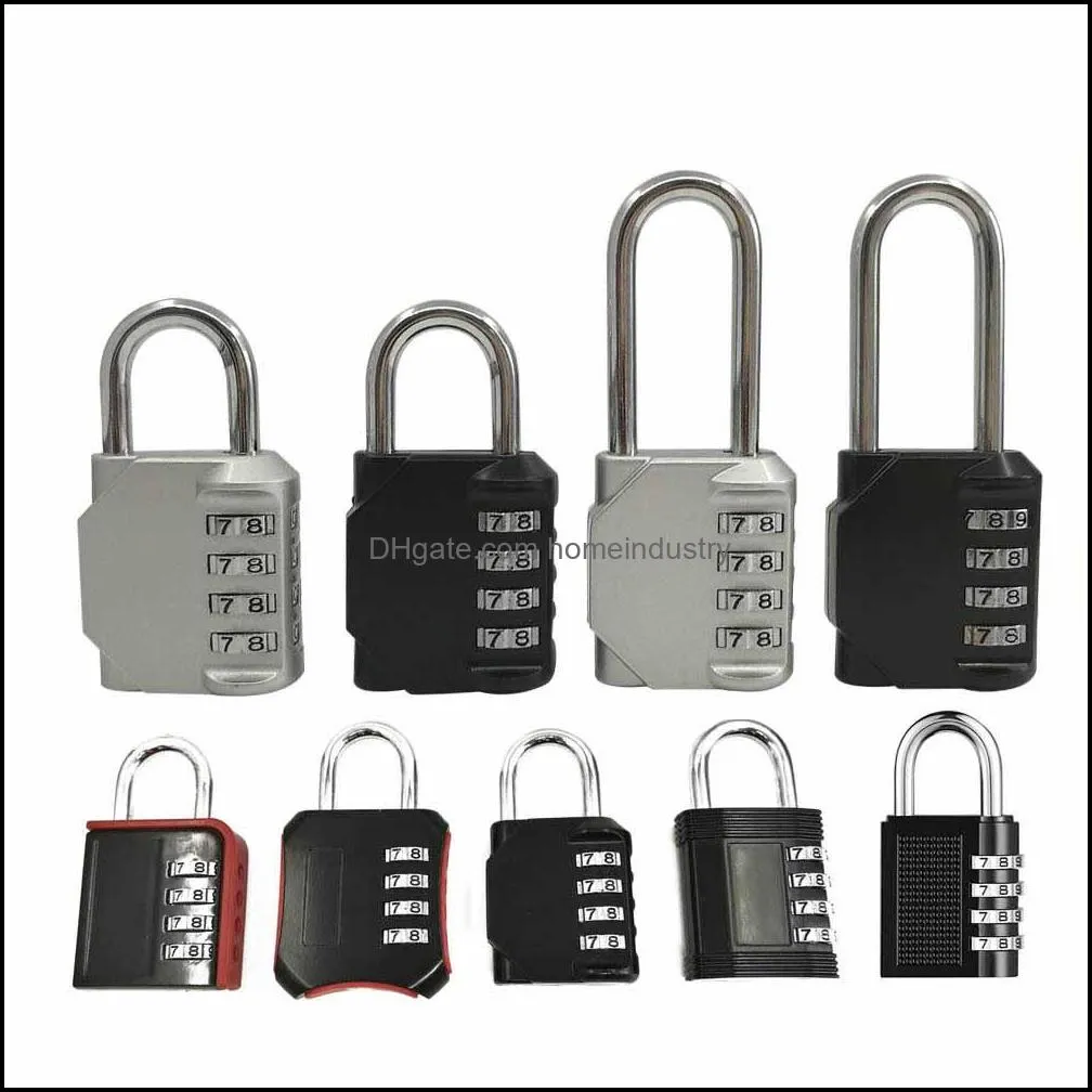 combination lock 4 digit long padlocks resettable combo locks waterproof gate lockstitch for locker key gym cases toolbox school,bell pulls,latch,bar for