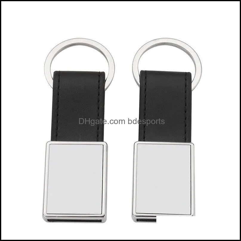 sublimation blank Key buckle DIY Printable rectangle Metal Pendants Keychain blanks Belt car Keys ring romantic party gifts 4mo N2