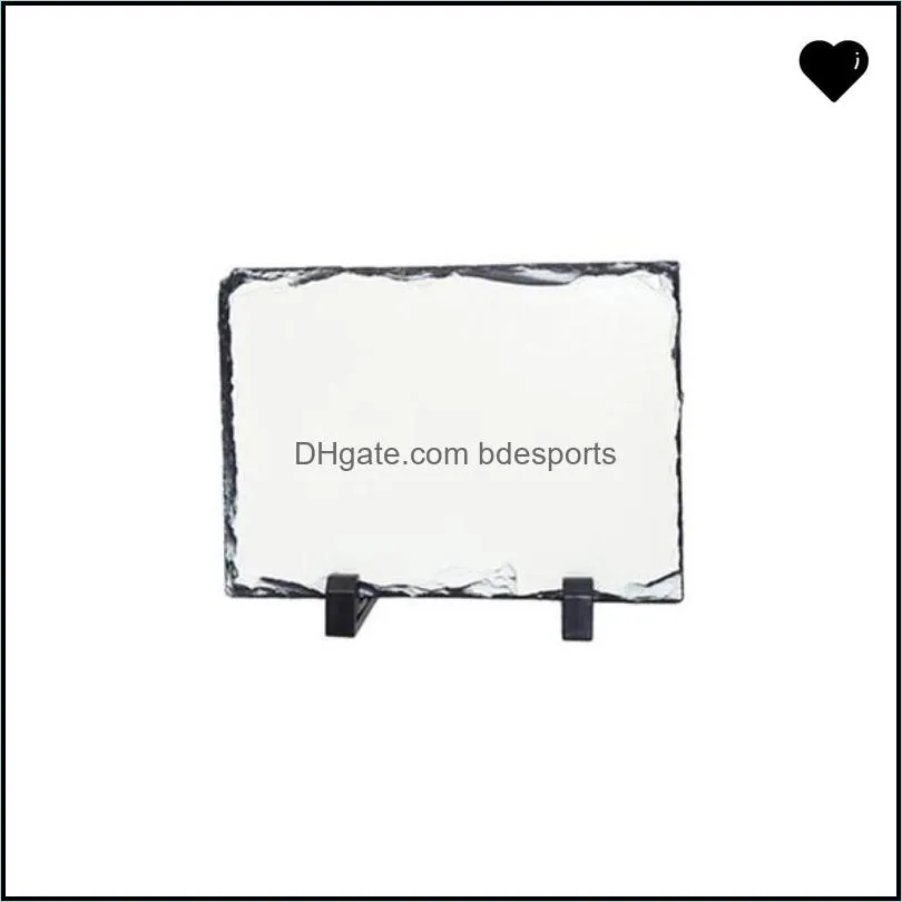 Rectangle Sublimation Blank Lithograph Shale Stone DIY Slabstone Painting Coating Smooth Back Oleograph Home Decor Gifts 13 3yh N2