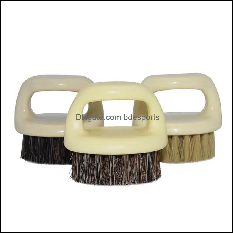Plastic Retro Beard Modelling Brush Boar Bristles Men Mustache Finger Ring Shaving Portable Face Care Clean Brushes 2 4mx G2