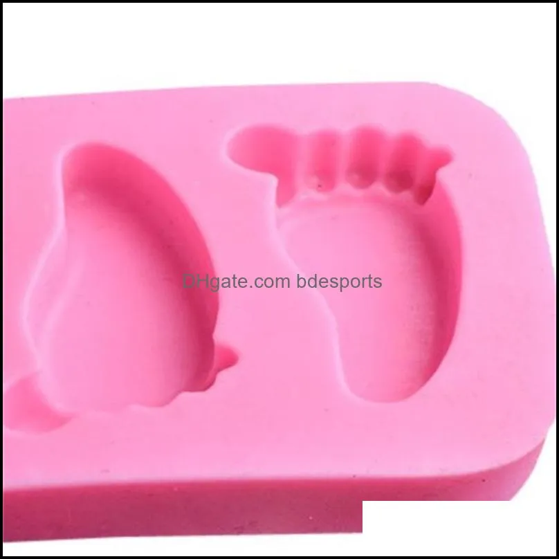 DIY Silicone Mold Footprint Chocolates Pudding Jelly Biscuits Mould Pudding Cake Decoration Moulds Kitchen Accessories New Arrival 1 3xq