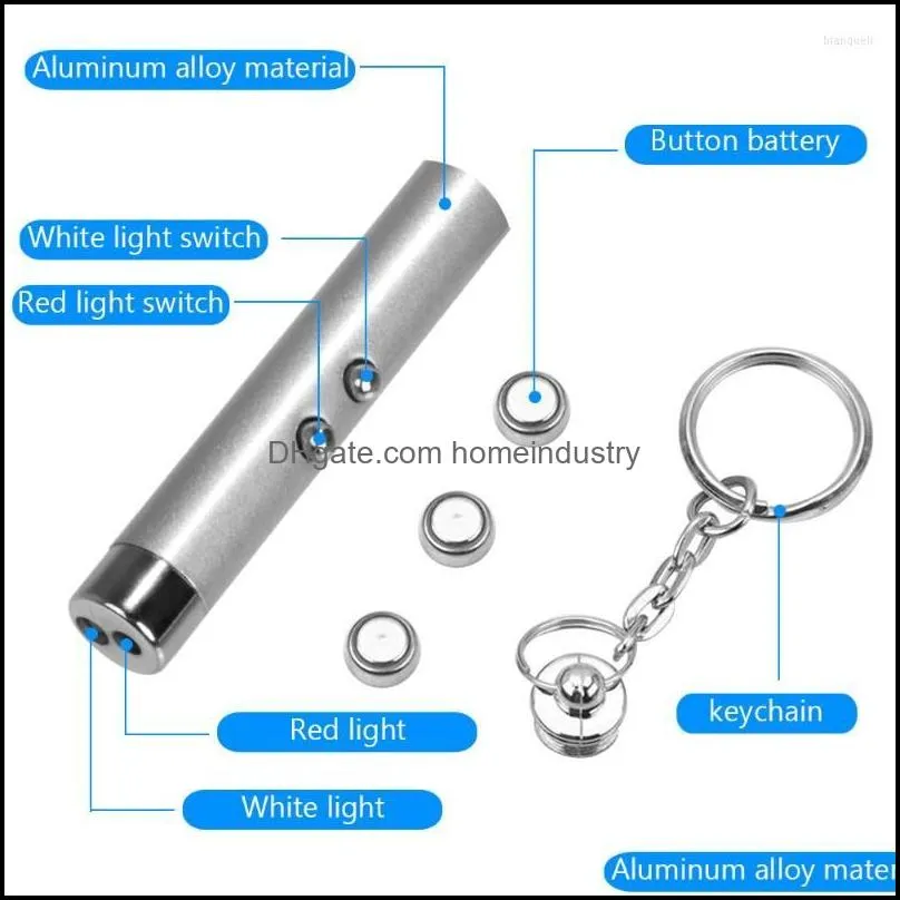 cat toys 2 in 1 mini keychain laser pointer interactive red light led torch training 4mw chaser fun toy pen