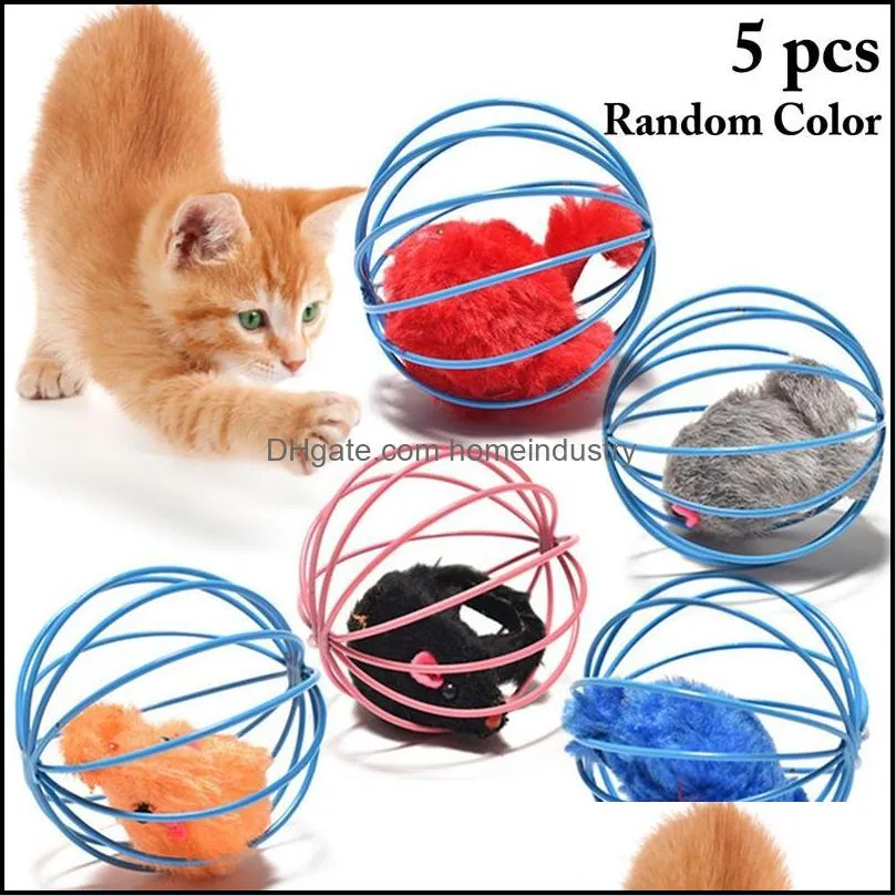 cat toys interactive 2.56in prisoner mouse kitten play ball dog chase toy pet educational random colorcat