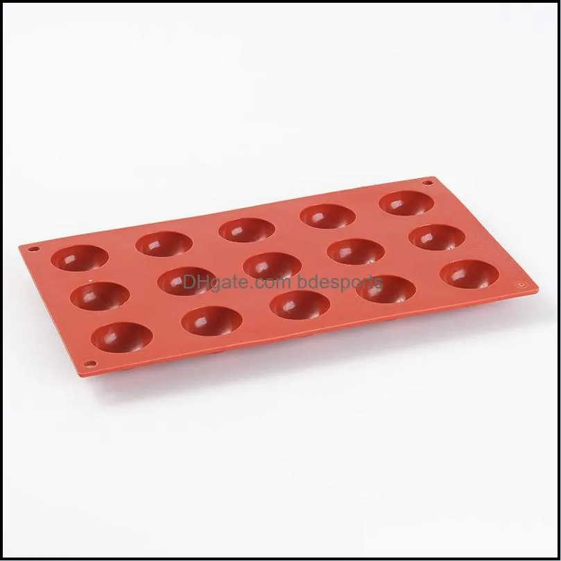 Jelly Cake Chocolates Mold Brick Red Hemispherical Food Grade Silicone Mould DIY Environment Protection New Arrival 5yy J2