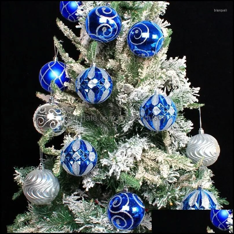 party decoration delicate contrast color theme painting & glittering christmas tree pendants deco m76d