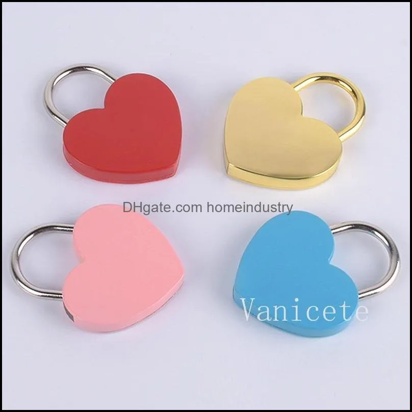 valentine day 11 colors heart shaped concentric lock metal mulitcolor key padlock gym toolkit package door locks supplies t9i001714