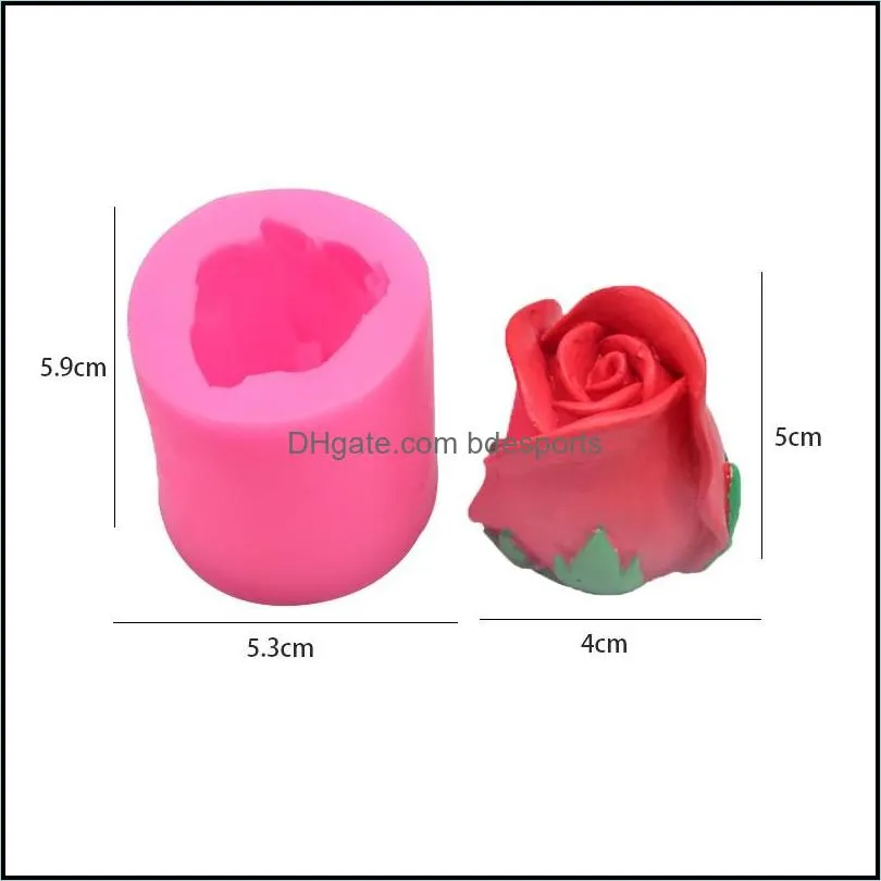 DIY Food Grade Silicone Mold Solid Color 3D Three Dimensional Rose Flower Modelling Cake Chocolates Moulds 6cka J2