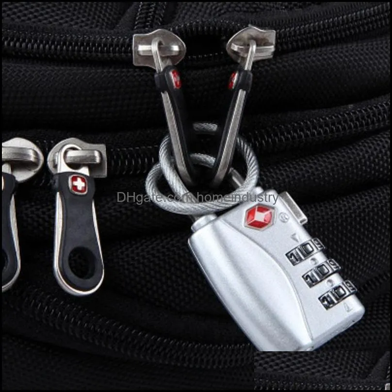 tsa customs password lock backpack wire rope lock 9 colors carrying safety traveling mini bags small padlocks