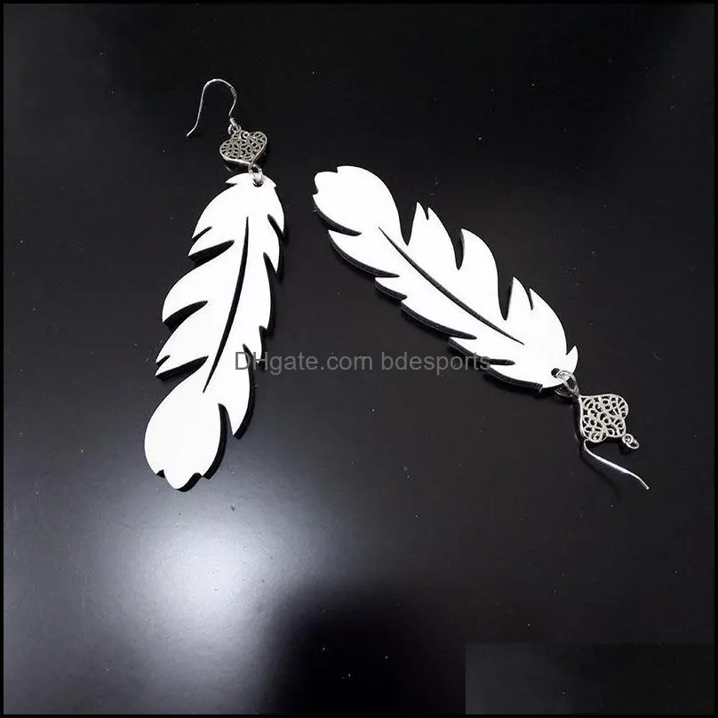2021 Fashion 14 styles sublimation blank Earrings Double-sided sublimation leaves shape eardrop with DIY earring gift party favor 276