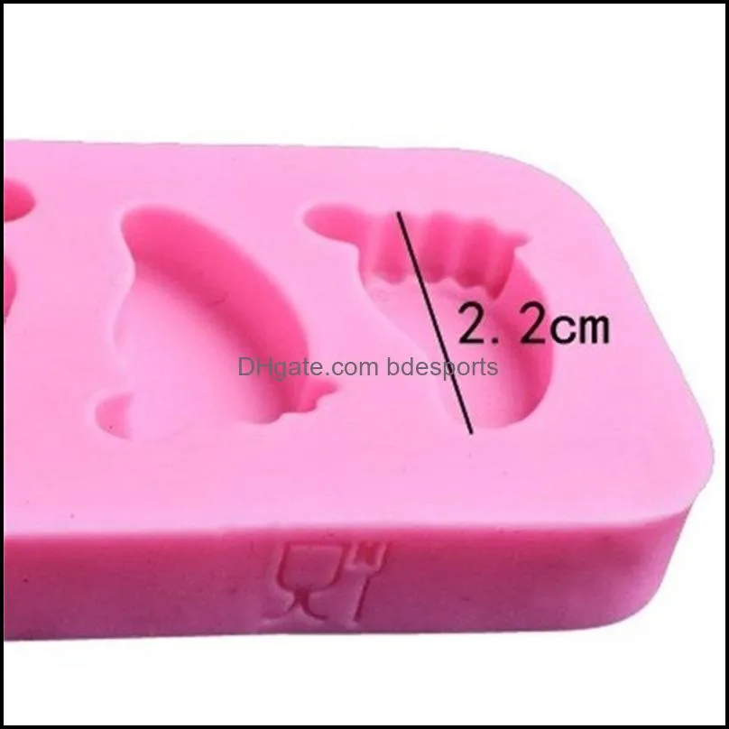DIY Silicone Mold Footprint Chocolates Pudding Jelly Biscuits Mould Pudding Cake Decoration Moulds Kitchen Accessories New Arrival 1 3xq