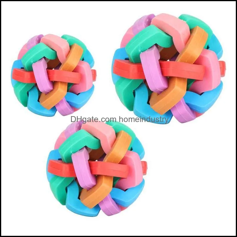 cat toys dog puppy toy colorful soft squeak plaything with inside bell pet interactive pig ball