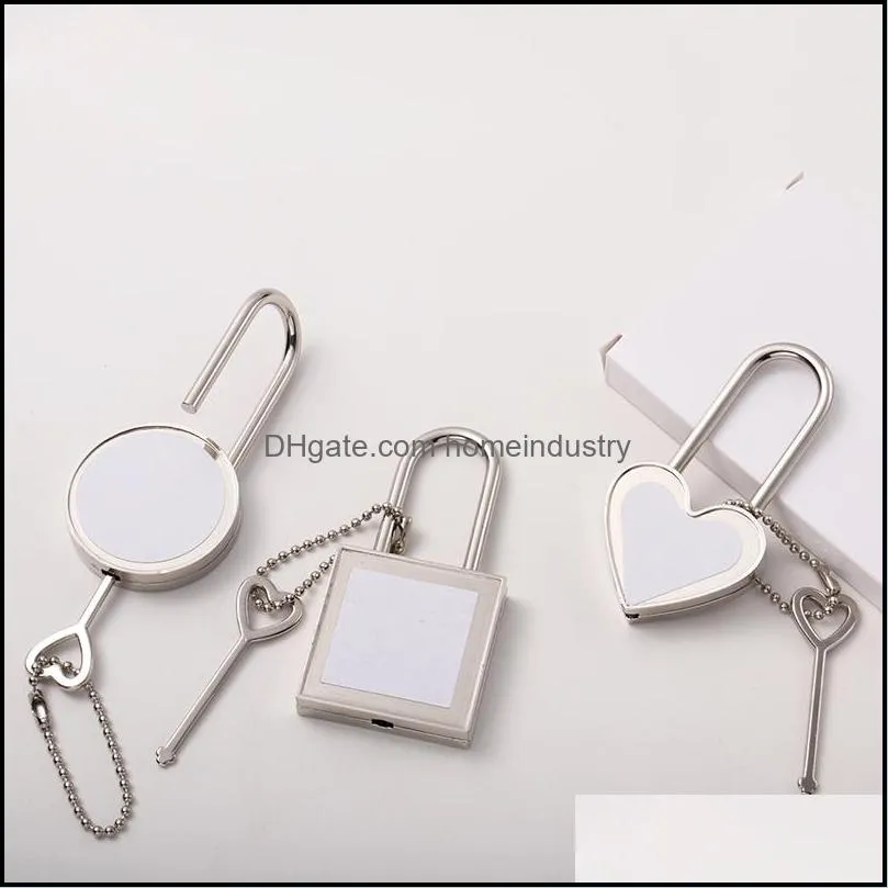 sublimation blank lock party diy wishing padlock valentine`s day locks women heart-shaped gifts heat transfer padlocks