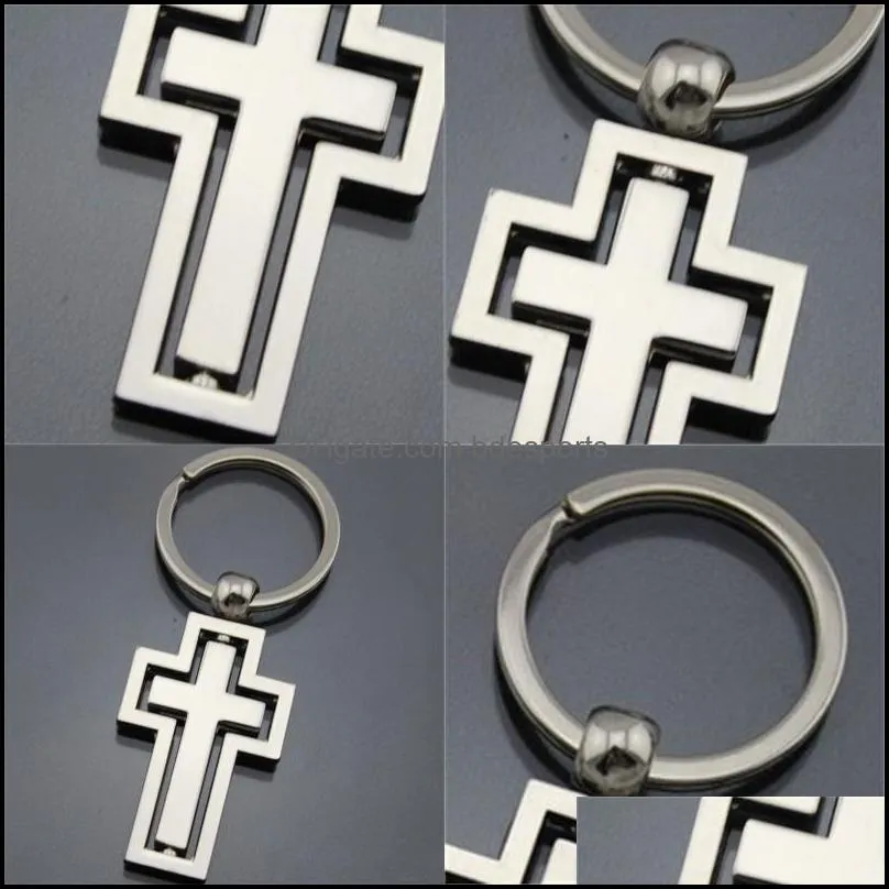 Metal Cross Pendant Keychains Alloy Keys Ring Church Wedding Gift Key Buckle Children Toys Wholesale 2 5kd H1