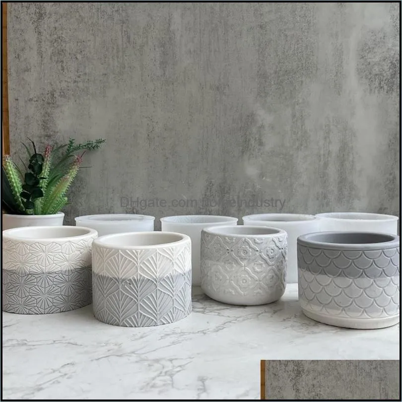 craft tools cylinder flower pot cement mold gardening planter concrete silicone for handmade candle jar storage box plaster resin