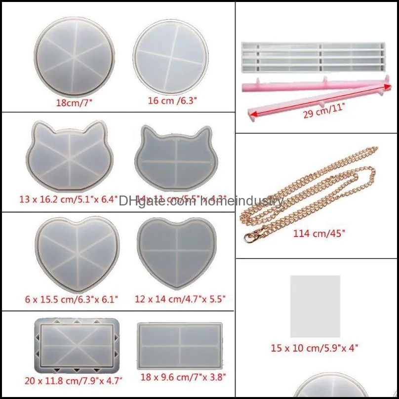 craft tools resin women bag silicone mold creative handmade chain making crystal epoxy mould diy shoulder bags suppliescraft