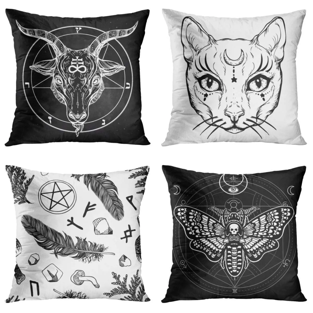 halloween decor throw pillow covers set of 4 halloween decorations hocus pocus farmhouse saying fall pillow covers 18 x 18 inches for home couch