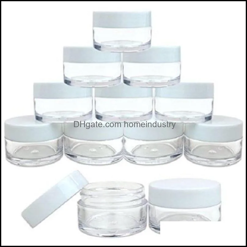 10pcs 3g/5g/10g/15g/20g plastic bottles cosmetics jar makeup box nail art storage pot container clear sample lotion face cream bottles