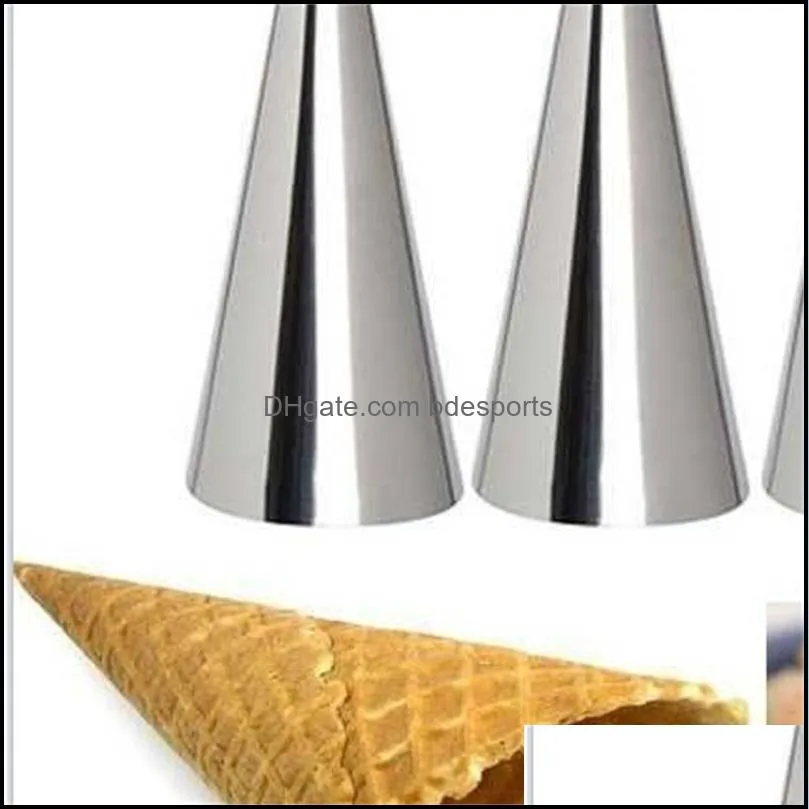 12pcs High Quality Conical Baking Tube Cone Roll Moulds Stainless Steel Spiral Croissants Molds Pastry Cream Horn Cake Bread Mold 549