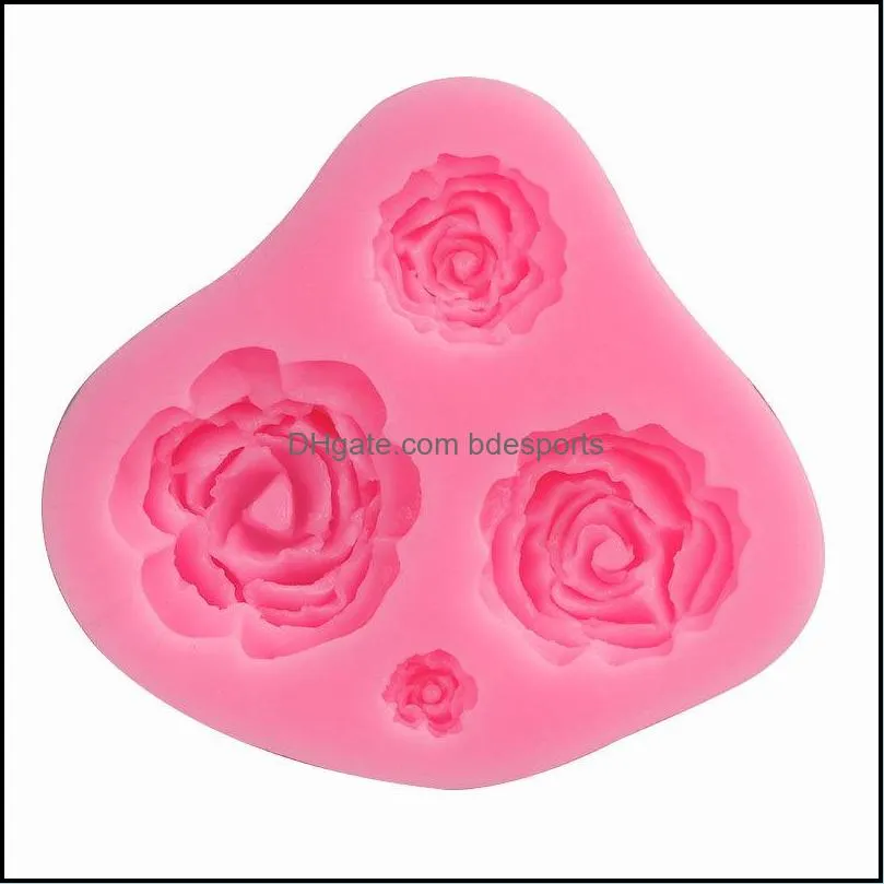 Liquid State Silicone Molds Solid Color Turn Sugar Cake Chocolate Rose Mould DIY Kitchen Practical Tools Hot Sale 2 2yr J2