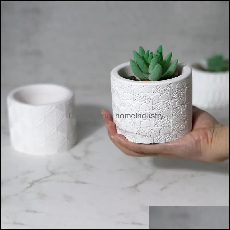 craft tools cylinder flower pot cement mold gardening planter concrete silicone for handmade candle jar storage box plaster resin