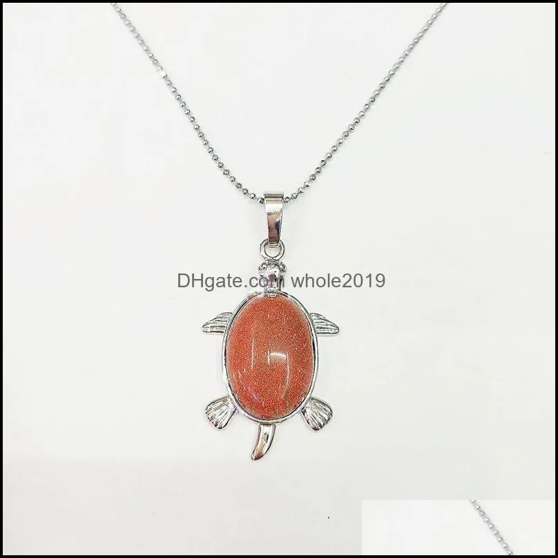 Health and longevity natural Jewelry stone turtle pendant necklace unisex parents meaning birthday gift 12 pieces