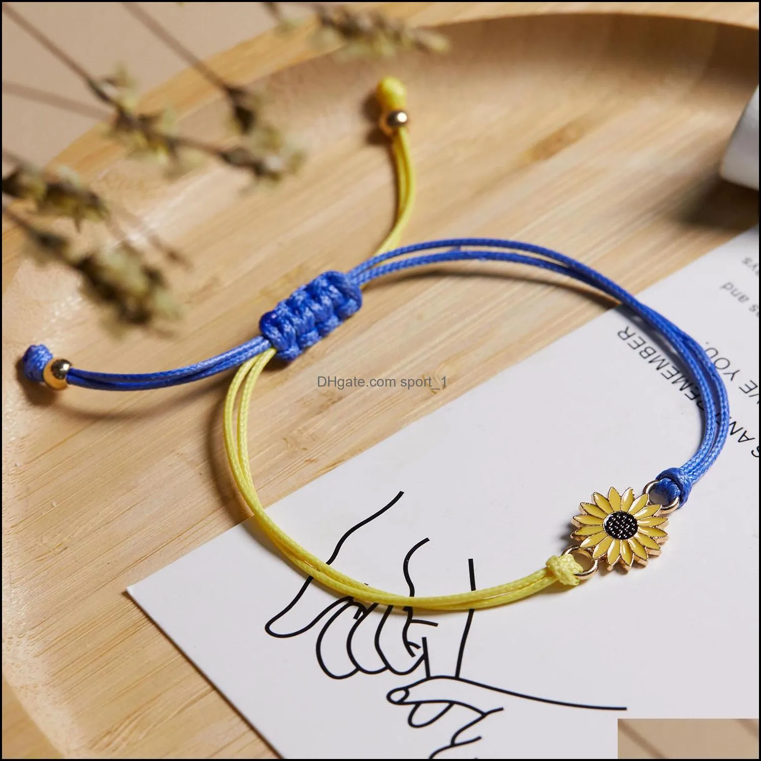 Charm Yellow Blue Ukraine Bracelets For Women Men Handmade Ukrainian Flag Color Woven String Bracelet New Design Couple Jewelry