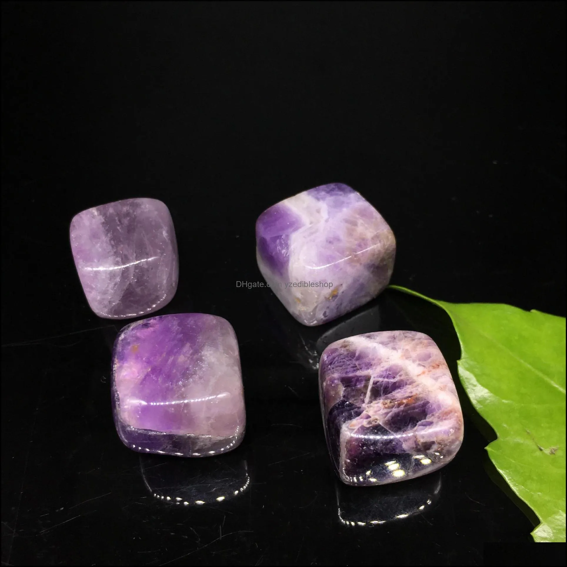 square gravel no hole loose beads seven chakras stones charms healing reiki rose quartz crystal cab for diy making crafts decorate jewelry