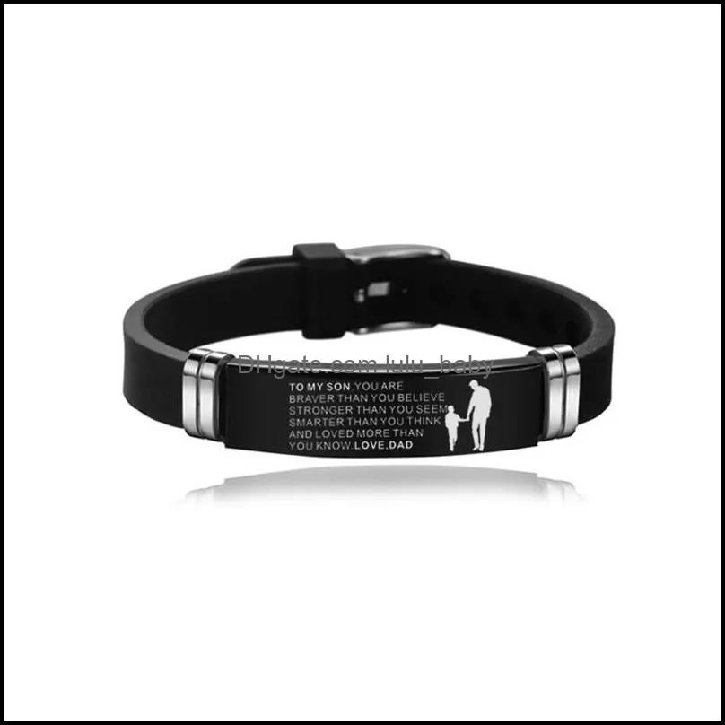 dog tag silicone bracelet stainless steel mens bracelet personalized diy custom engravable name bangle gift blank adjustable bracelet