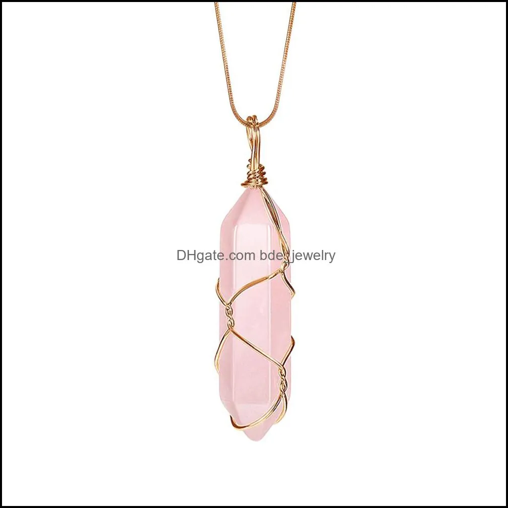 natural quartz crystal pendant handmade wire wrapped healing chakra reiki charm bulk for jewelry making