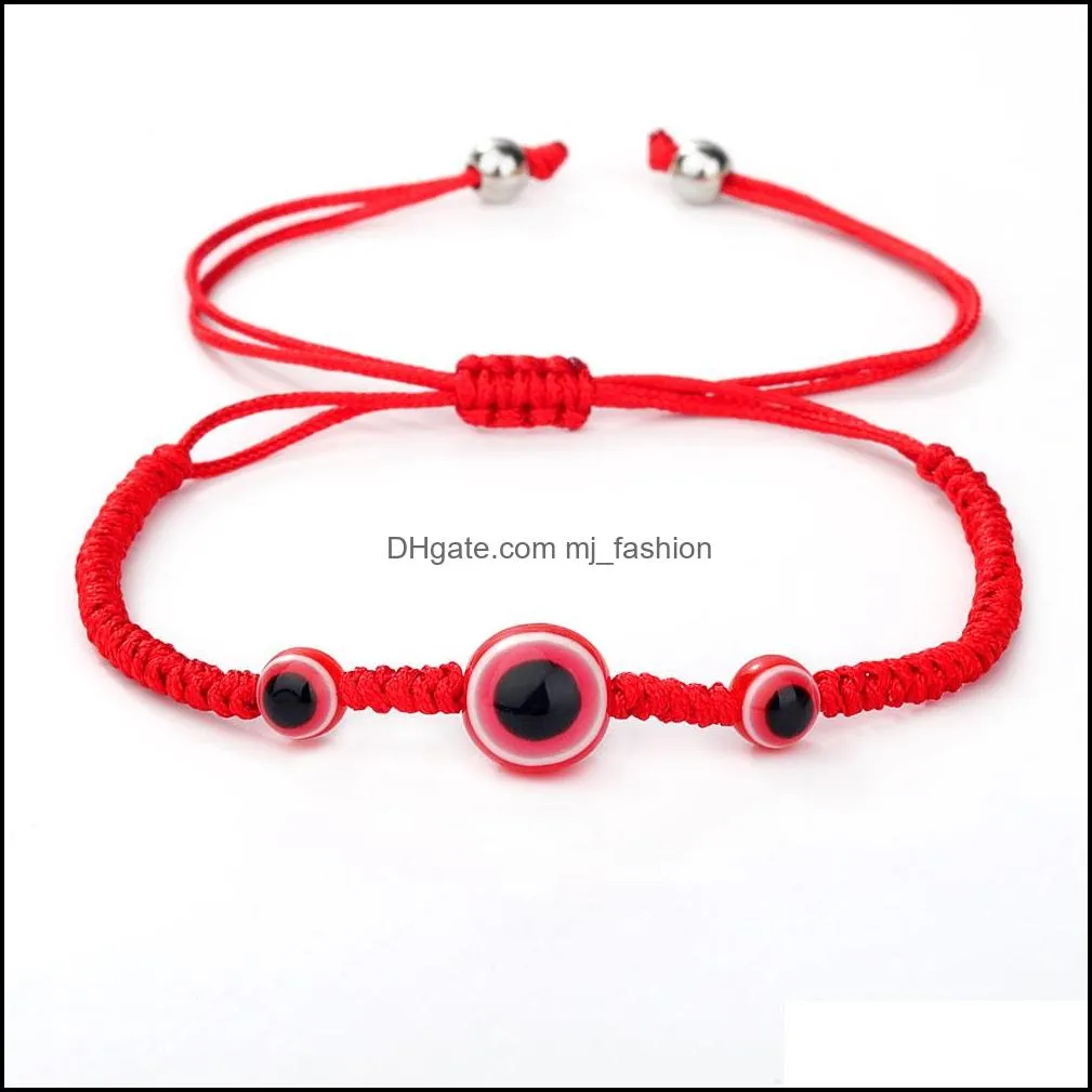 fashion lucky blue eye evil turkish chain bracelets for women men handmade braided red rope bangle jewelry female wholesale