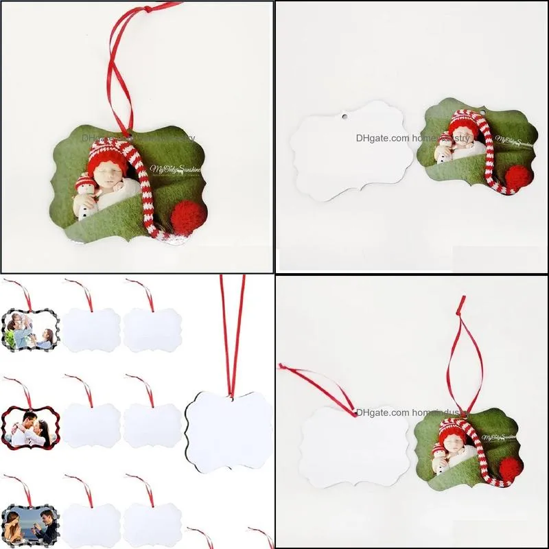 Party Christmas Decoration Supplies MDF Sublimation Blank Hanging DIY Ornament 823