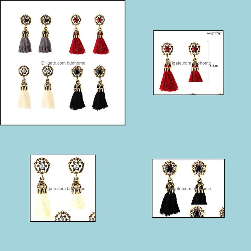 vintage glitter tassel earrings for women in four colors are a versatile winter accessory
