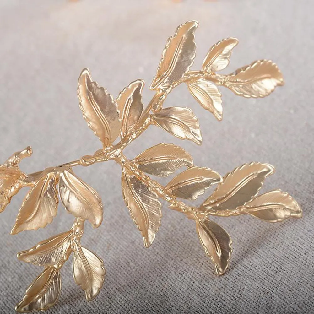 vintage gold flower bead bridal wedding crown headband women crystal tiara headpiece wedding hair accessories