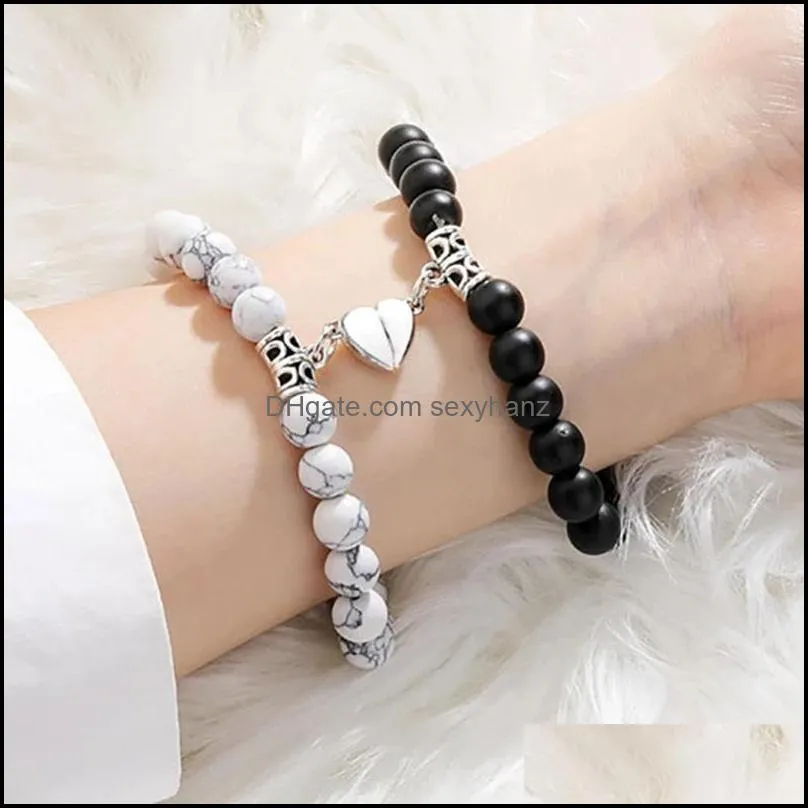 Black and white couple bracelet on sale