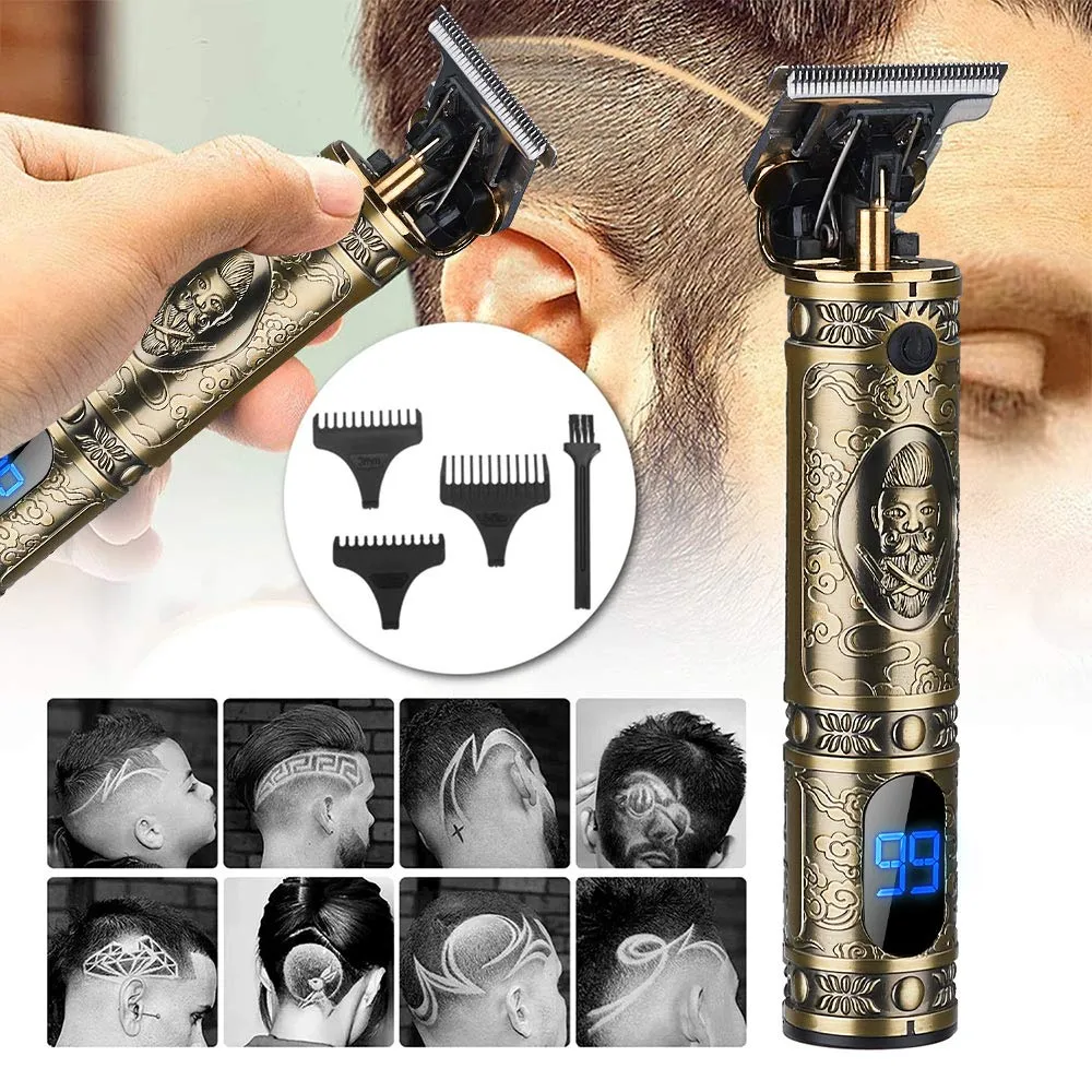 hair clippers for men hair trimmer for barbers professional cordless t blade trimmer beard edger liners for men barber shavers for hair cutting gold knight closecutting hair machine