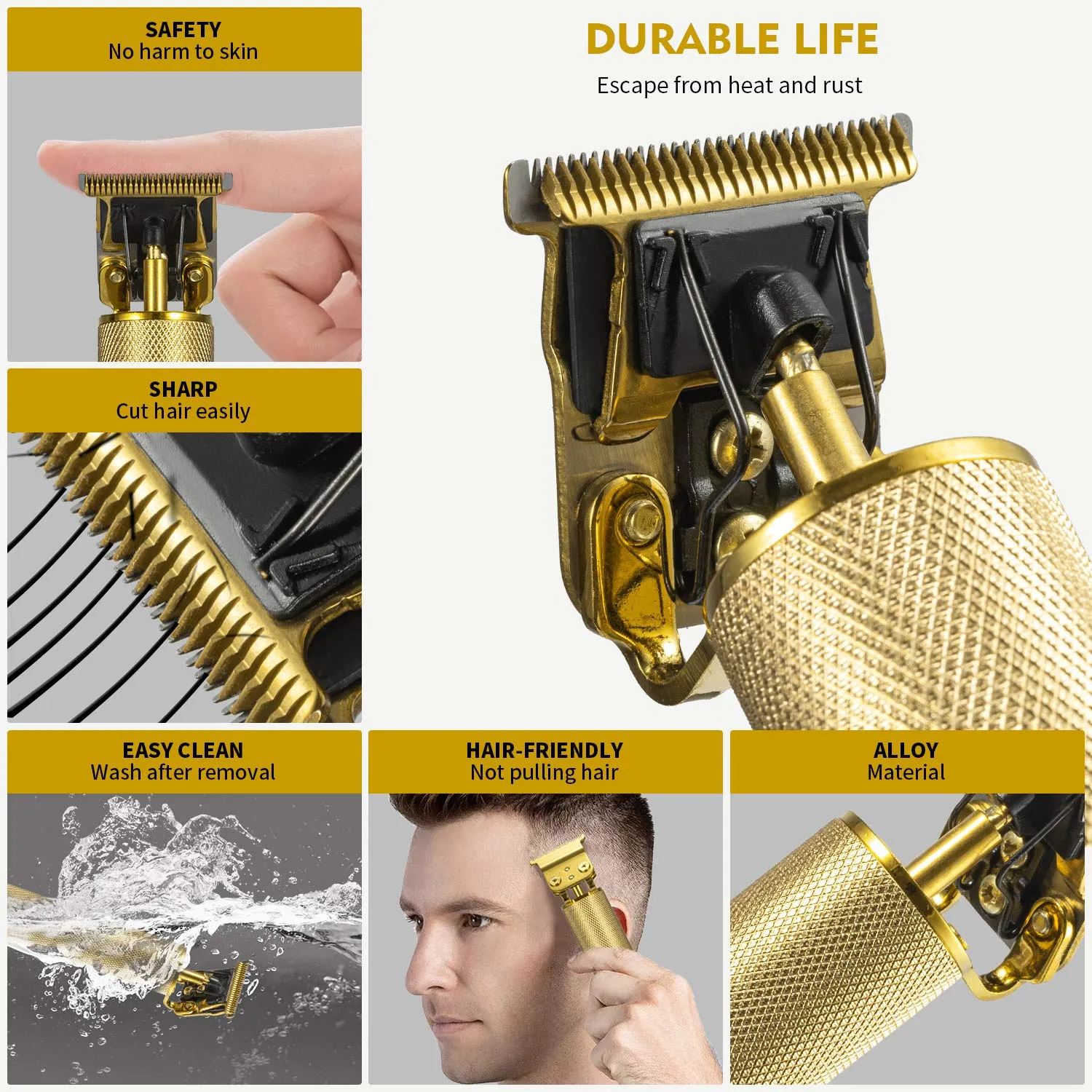 professional electric pro li outliner 0mm baldheaded hair clippers for men barber grooming cordless rechargeable close cutting tblade trimmer haircutting beard shaver barber gold