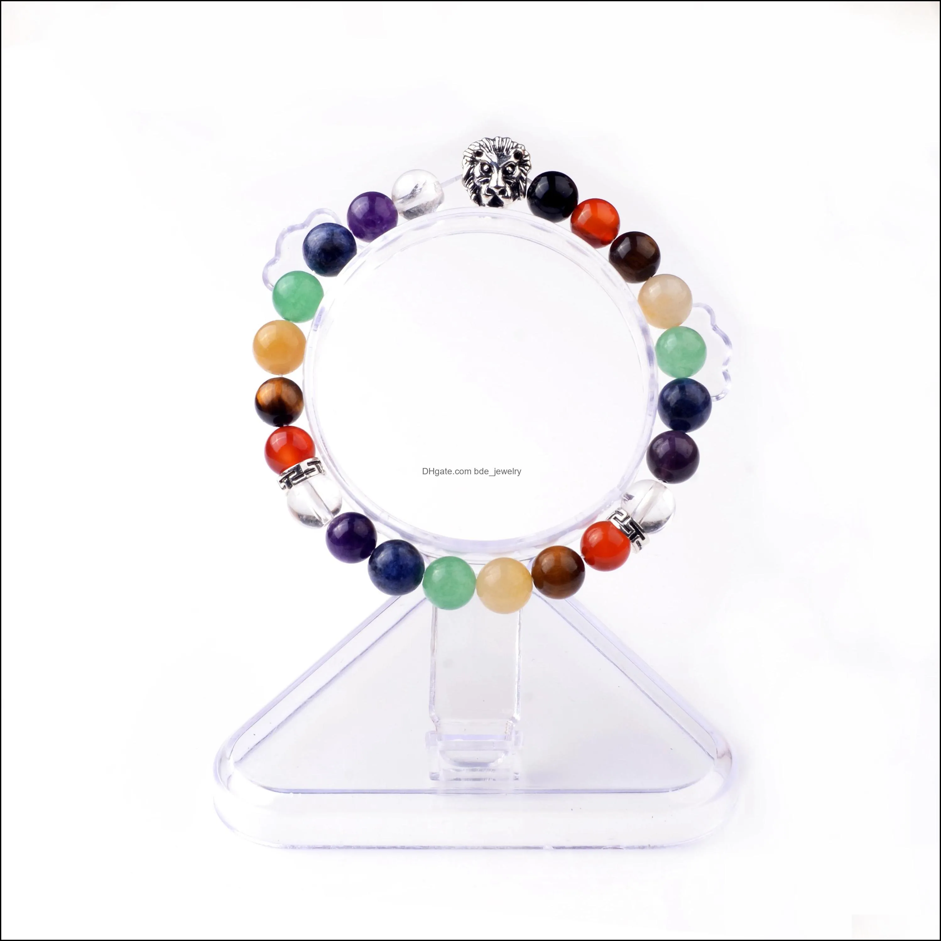 7 jewel chakra  head gemstone bracelet men and women healing treatment yoga bracelet