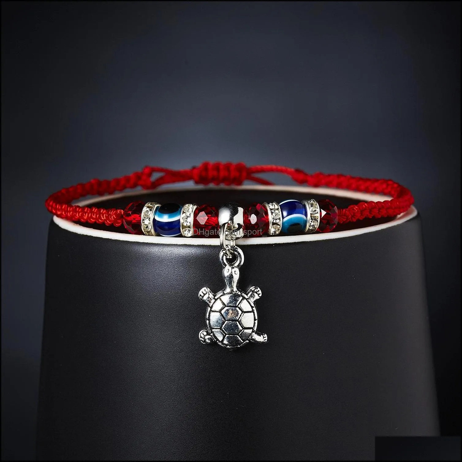 2022 Blue Evil Eye Charm Braided Rope Chains bracelets For Women Men Turtle Elephant Hamsa Hand charm Red String Bangle Fashion
