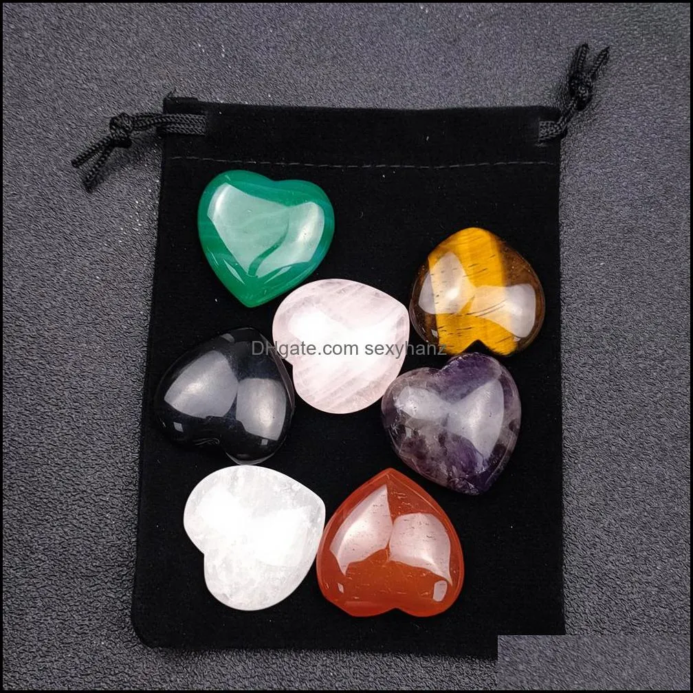 Loose Heart Reiki Seven Chakra Healing Natural Stone Tumbled Irregular Polishing Rock Quartz Yoga Energy Bead Decoration