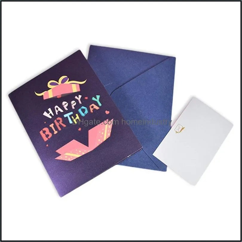 Greeting Cards DIY Crafts 3D Card Happy Birthday Presents Envelopes Supplies Foldable Surprise -up Decoration Postcard Letter