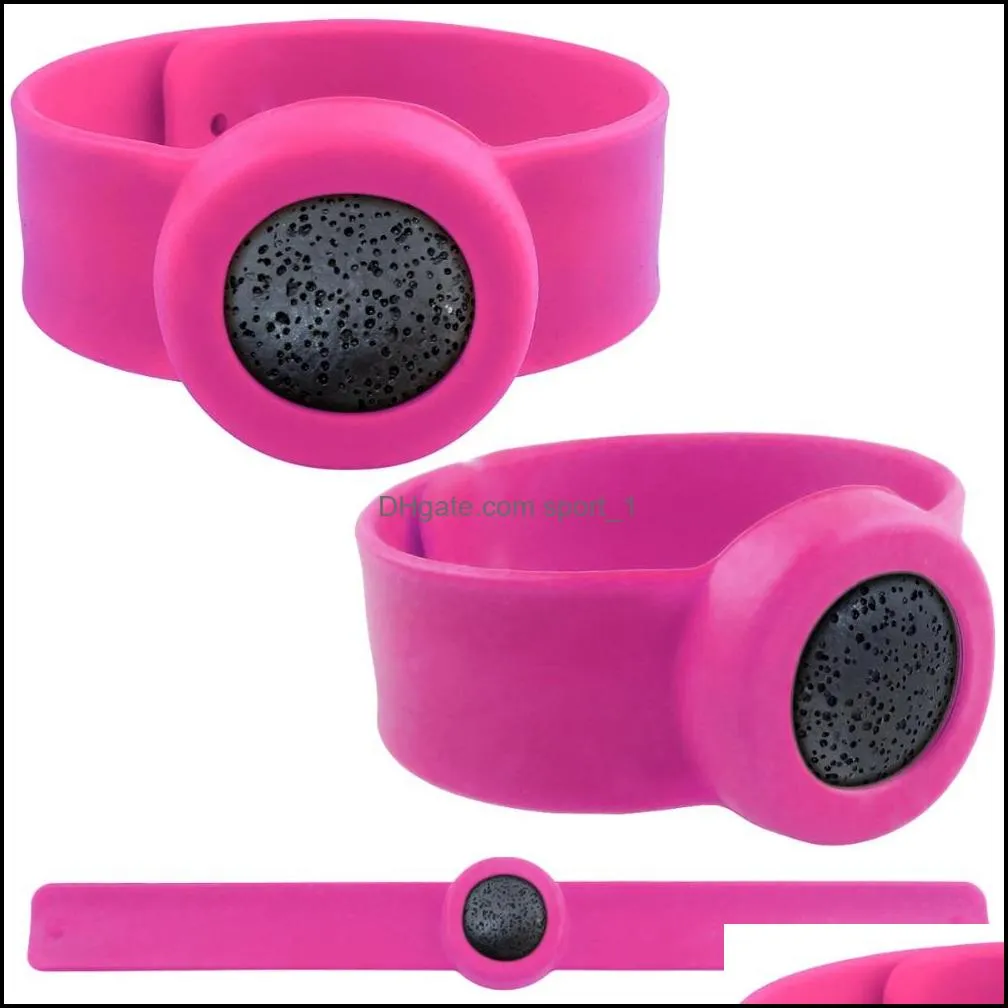 Kids Adjustable Black Lava  Oil Diffuser Bracelet Children Men Women Clap Silicon Bracelets