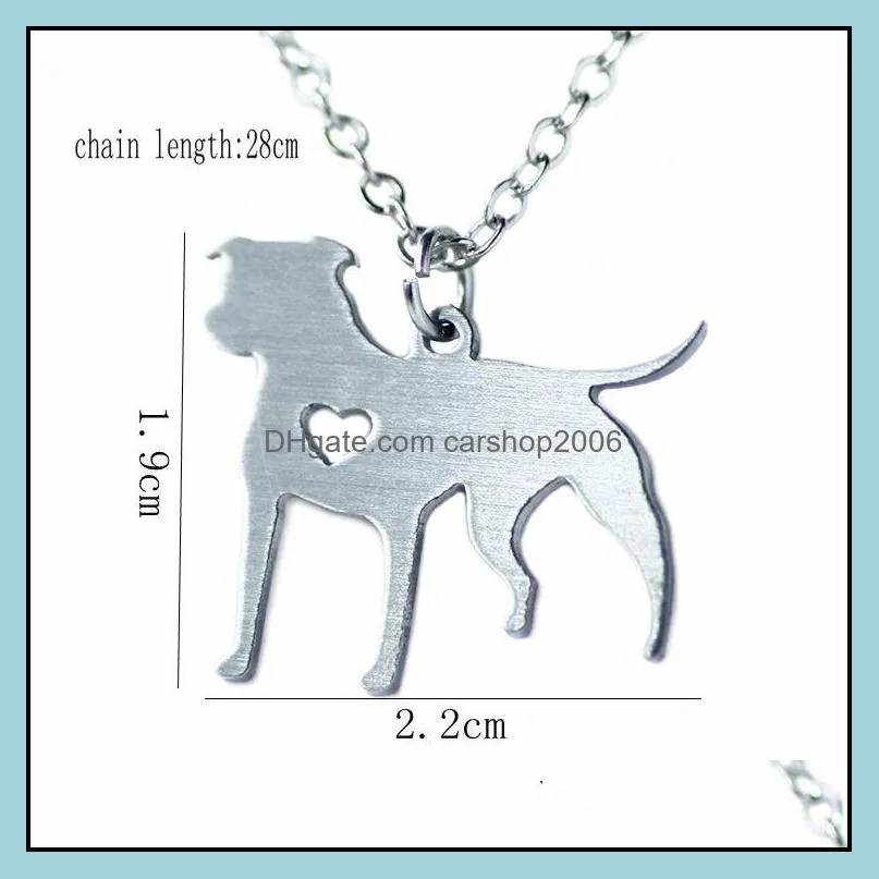 unisex stainless steel necklace fashion cute dog pendant necklace for women and men charm pet long necklace