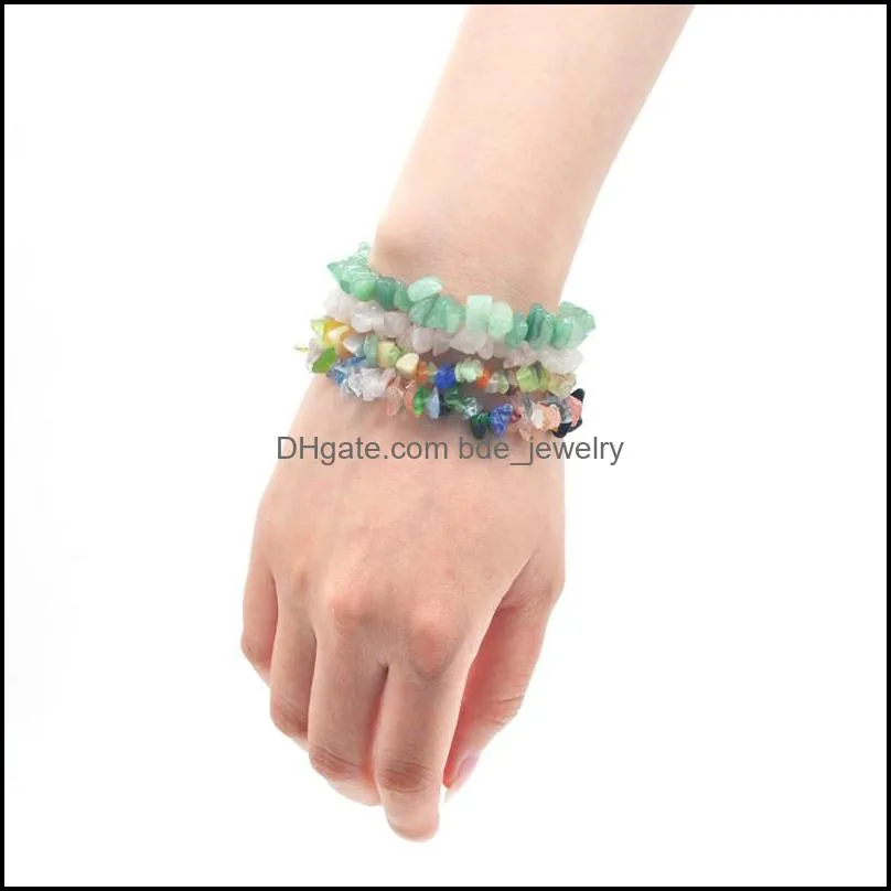 24pc summer natural stone bracelets crystal bracelet bangles quartz gravel crystal beads jewelry bracelet men and women